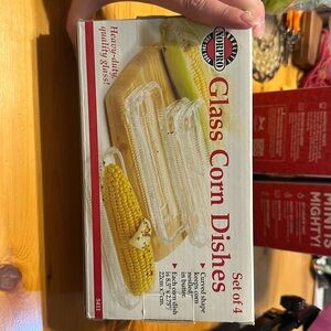 Norpro glass corn dishes set of 4